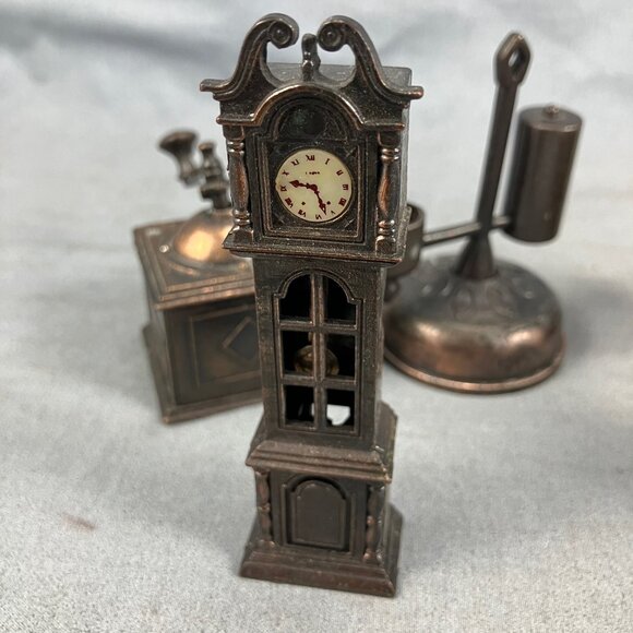 Lot of 5 VTG Miniature Grandfather Clock Phone  Die Cast Metal Pencil Sharpeners - Picture 6 of 7
